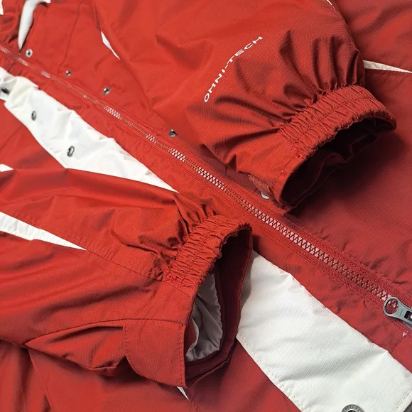 Columbia Jacket Red And White WINTER Coat With Hood Women's Size XL - Picture 10 of 13
